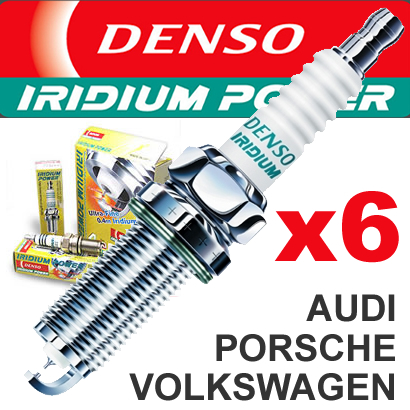 6 DENSO IXU22 Spark Plug Set Porsche-Audi-VW Performance/Racing/Turbo/Upgrade